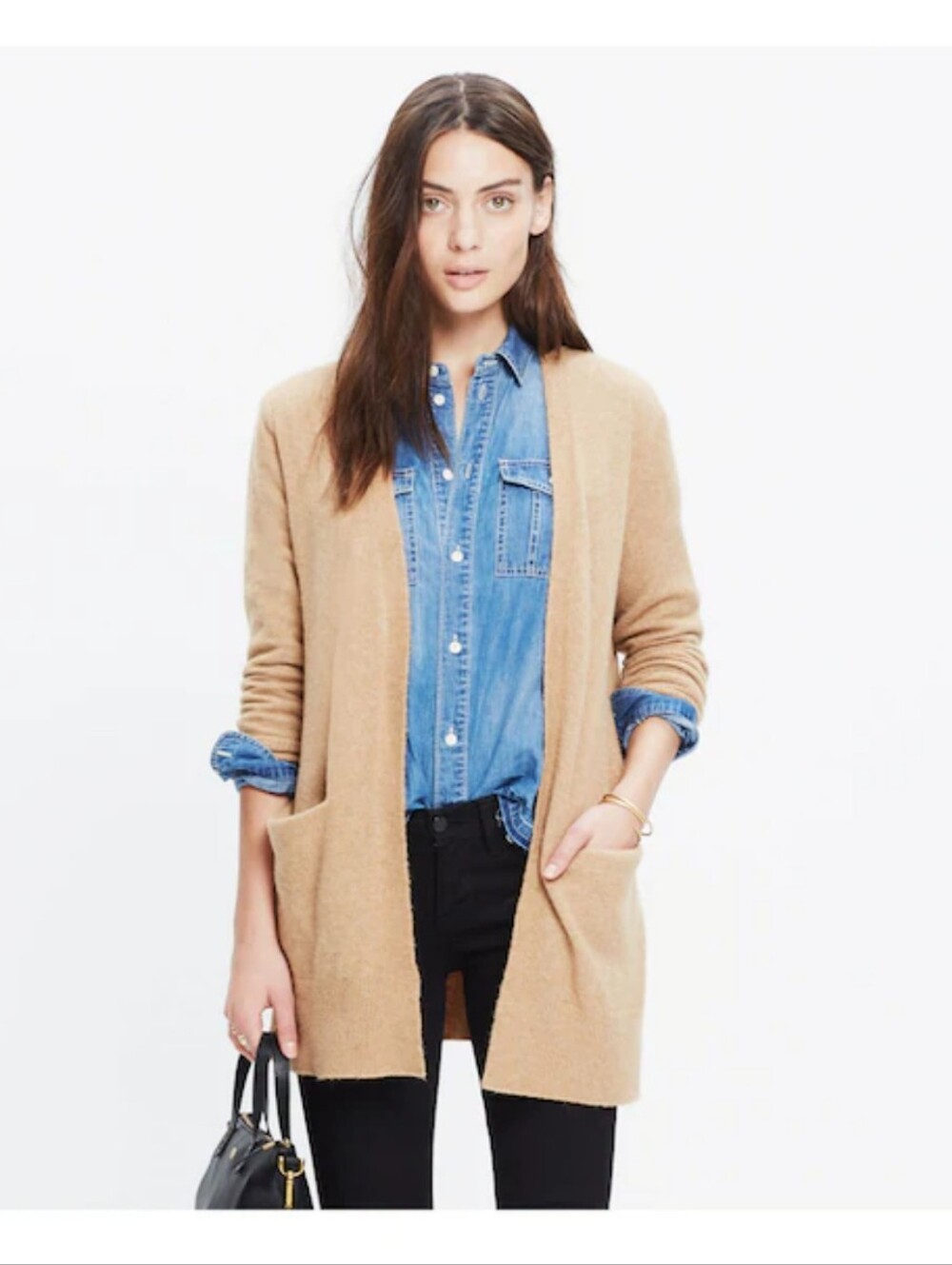 MADEWELL Ryder Cardigan Sweater - Light TAN Size Small